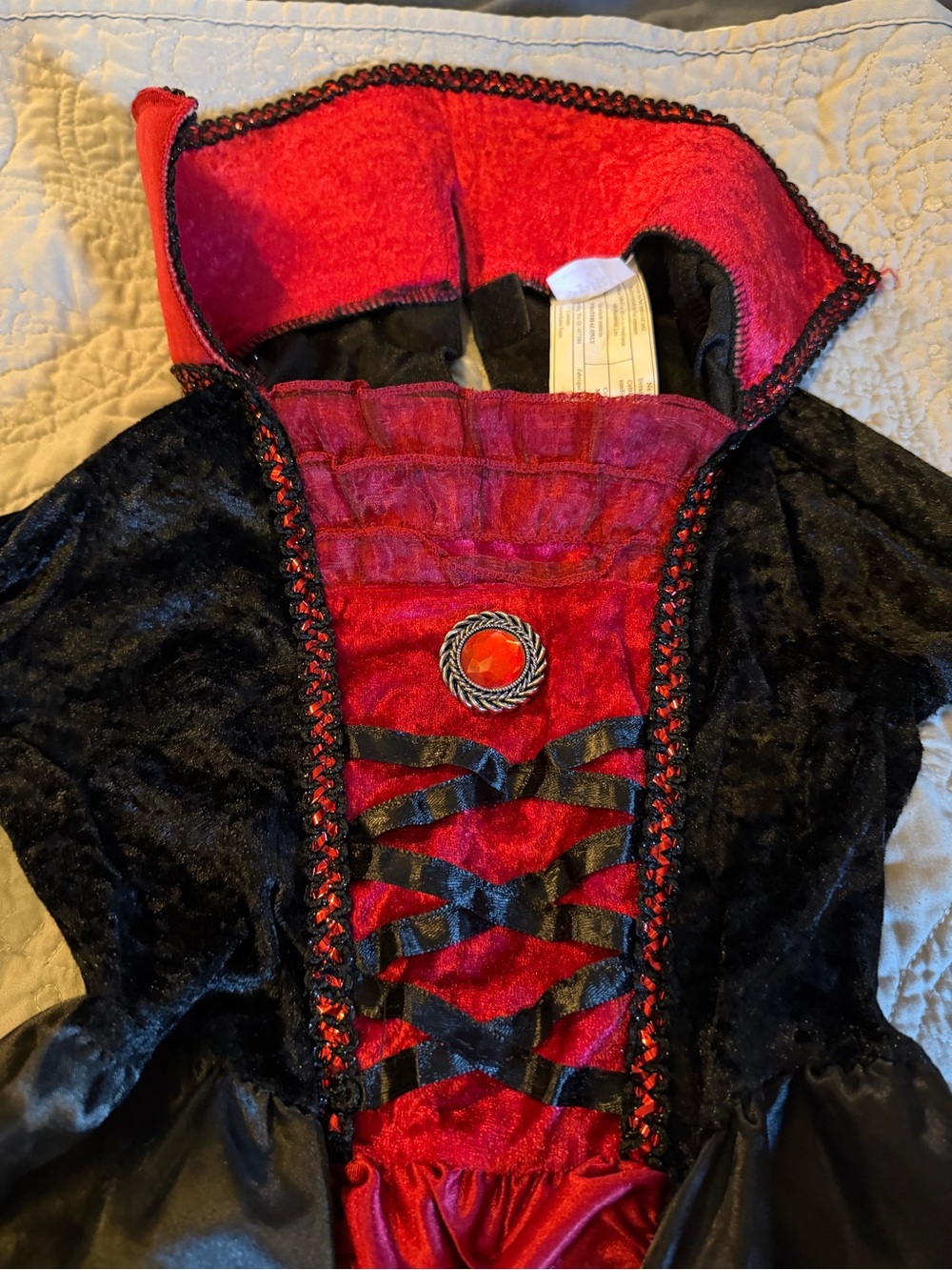 Girls Black and Red Vampire queen Costume - Picture 3 of 4